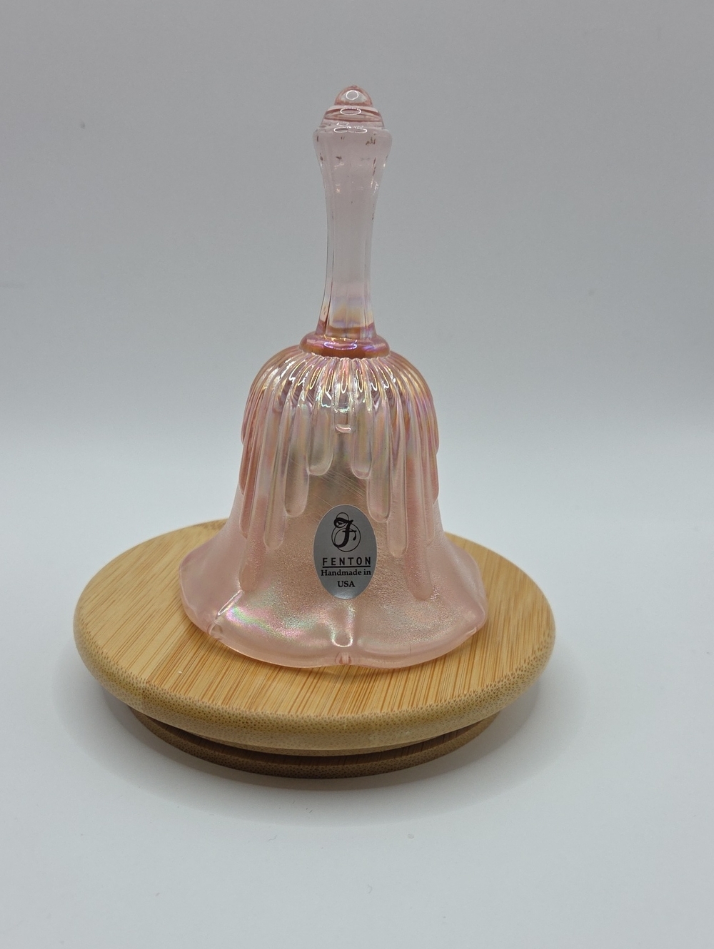 Fenton Pink Iridescent Drip-Style Glass Bell